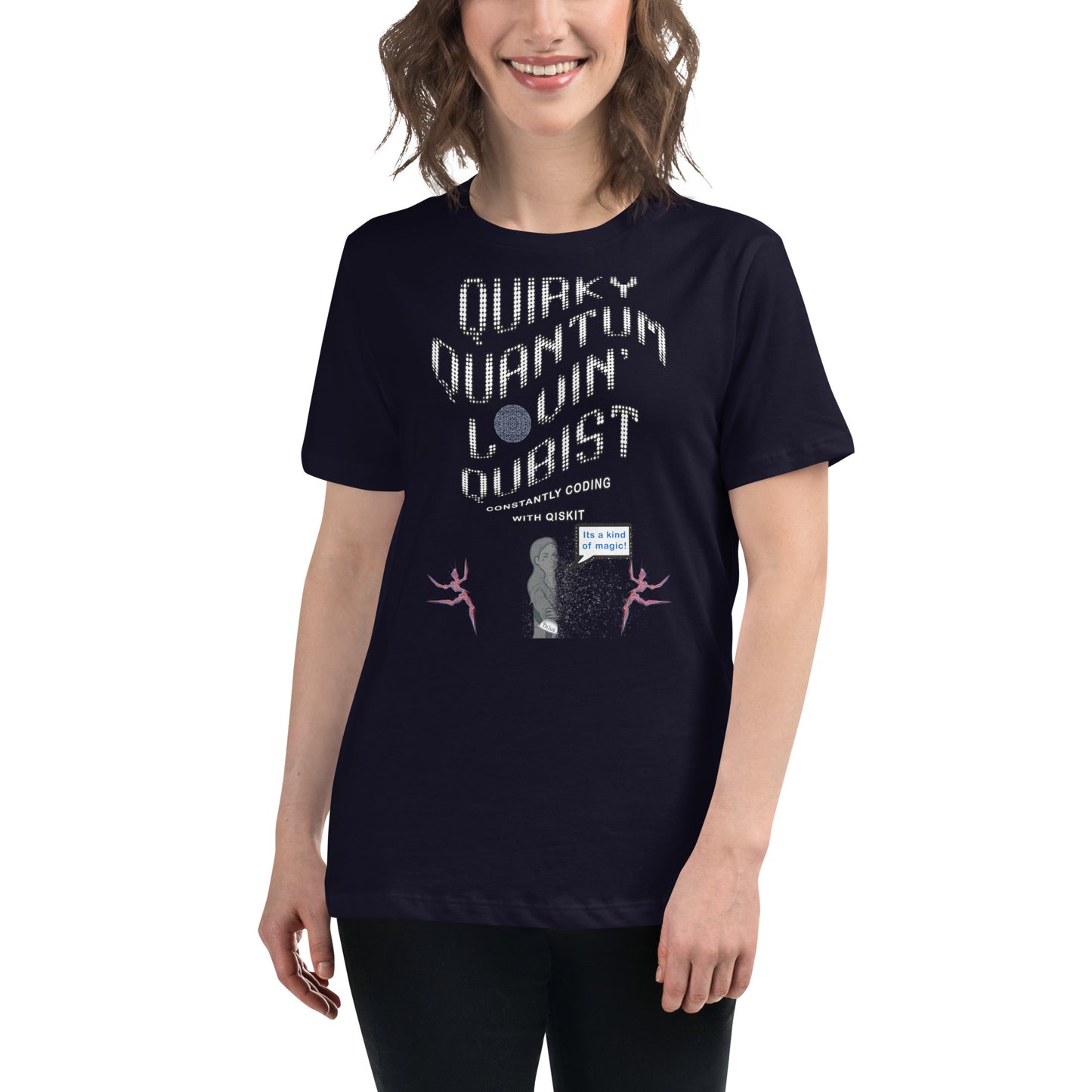 Women's Relaxed T-Shirt - Qirky Qubist Constantly Coding With Qiskit F