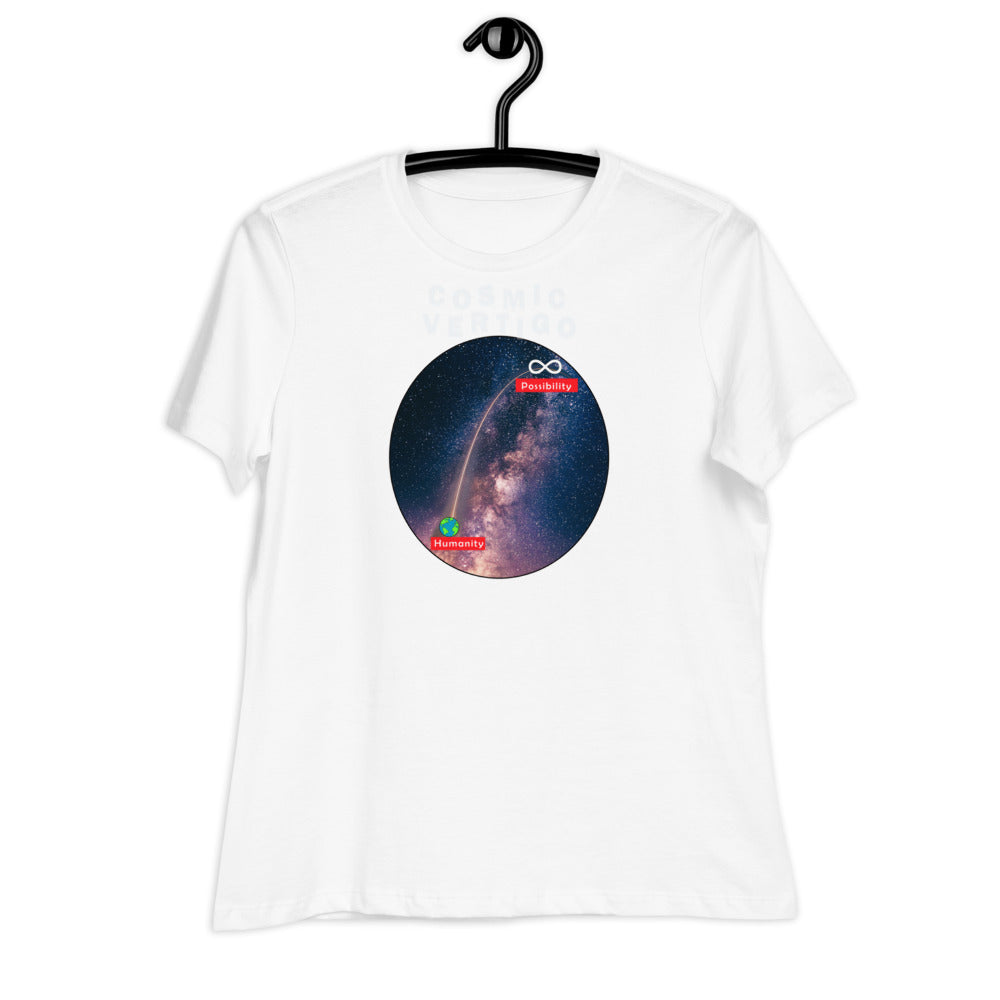 Women's Relaxed T-Shirt - Cosmic Vertigo: Infinite Possibilities